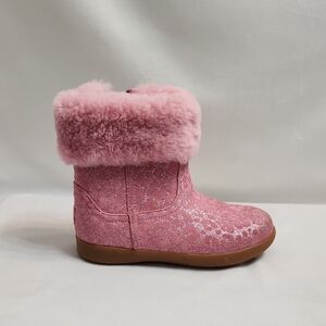 UGG Jorie II Glitter Leopard Pink Boots (Girls Size 9)
